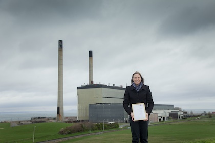 Professor Lothian at Cockenzie Power Station in Port Seton