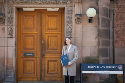 Professor Lothian at the Joseph Black Building, School of Chemistry, University of Edinburgh